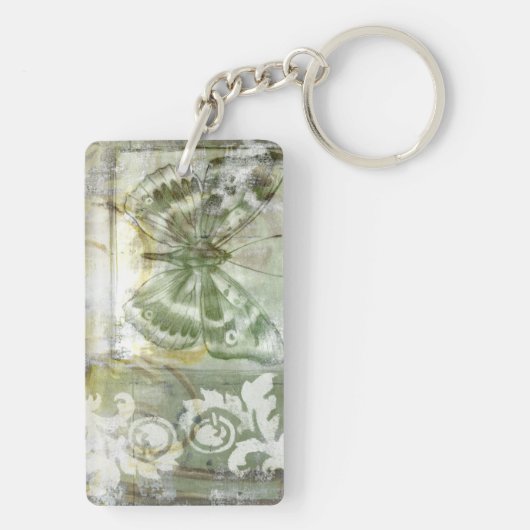Green Butterfly Inset with Ironwork Gate Sleutelhanger (achterkant)