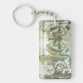 Green Butterfly Inset with Ironwork Gate Sleutelhanger (Voorkant)