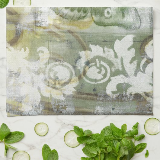 Green Butterfly Inset with Ironwork Gate Theedoek (Gevouwen)