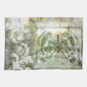 Green Butterfly Inset with Ironwork Gate Theedoek (Horizontaal)