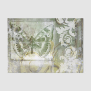 Green Butterfly Inset with Ironwork Gate Tissuepapier