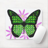 Green Butterfly Mousepad Muismat (Met muis)