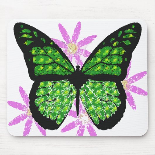 Green Butterfly Mousepad Muismat (Voorkant)