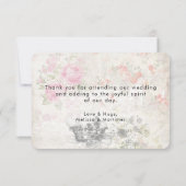 Green Butterfly op Chic Collage Dank u Kaart (Achterkant)