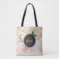 Green Butterfly op Chic Collage Monogram