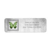 Green Butterfly Return Address Label (Voorkant)