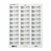 Green Butterfly Return Address Label (Full Sheet)