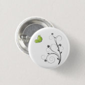 Green  Butterfly  Ronde Button 3,2 Cm (Voorkant /achterkant)