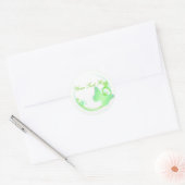 Green Butterfly-stickers Ronde Sticker (Envelop)