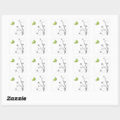 Green  Butterfly  Vierkante Sticker (Vel)