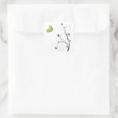 Green  Butterfly  Vierkante Sticker (Tas)