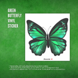 Green Butterfly Vinyl Sticker