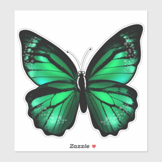 Green Butterfly Vinyl Sticker (Vel)