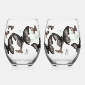 Green Butterfly  Wijnglas Zonder Voet (Achterkant)