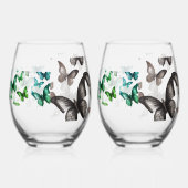 Green Butterfly  Wijnglas Zonder Voet (Links)