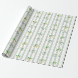 Green Cabana Stripes Palm Beach Club Cadeaupapier