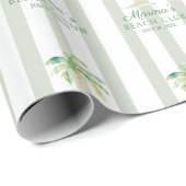 Green Cabana Stripes Palm Beach Club Cadeaupapier (Rol Hoek)