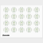 Green Cabana Stripes Palm Beach Club Thank You Ronde Sticker (Vel)