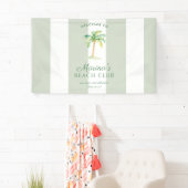 Green Cabana Stripes Palm Beach Club Welcome Spandoek (Insitu)