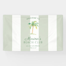 Green Cabana Stripes Palm Beach Club Welcome Spandoek