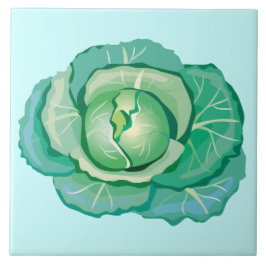 Green Cabbage Decorative Kitchen Tegel Tegeltje