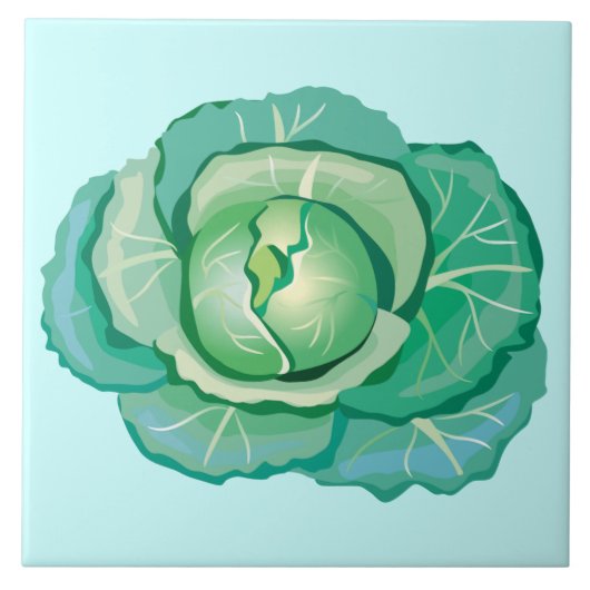 Green Cabbage Decorative Kitchen Tegel Tegeltje (Voorkant)