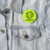 Green Cabbage Pop Art Button (In situ)