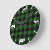 Green Cabin Buffalo Plaid Lumberjack Check Ronde Klok (Hoek)