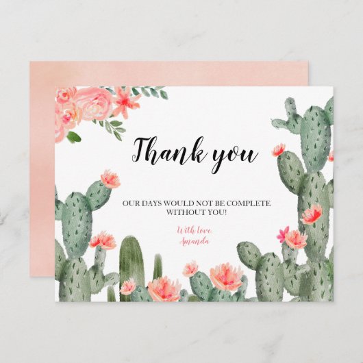 Green Cactus Dank je kaart (Voorkant / Achterkant)