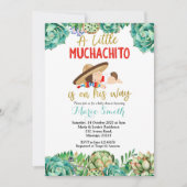 Green Cactus Fiesta Baby Muchacho Baby shower Kaart (Voorkant)