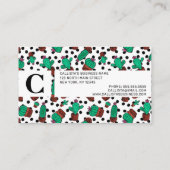 Green Cactus Floral Hexagon Pattern Waterverf Afsprakenkaartje (Achterkant)