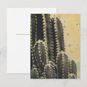 Green Cactus on Yellow Background Briefkaart (Voorkant / Achterkant)