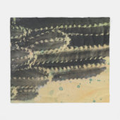 Green Cactus on Yellow Background Fleece Deken (Voorkant (Horizontaal))