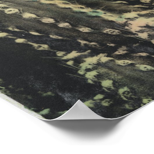 Green Cactus on Yellow Background Poster (Hoek)