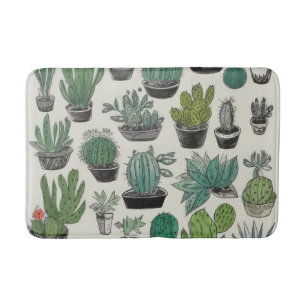 Green Cactus Pattern Badmat