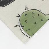 Green Cactus Pattern Fleece Deken (Hoek)
