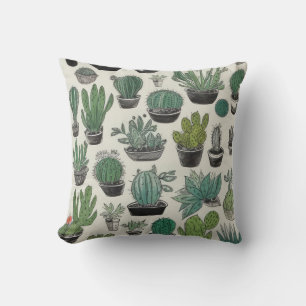 Green Cactus Pattern Kussen