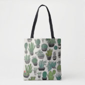 Green Cactus Pattern Tote Bag (Voorkant)