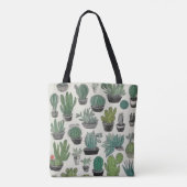 Green Cactus Pattern Tote Bag (Achterkant)