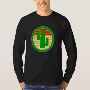 Green Cactus Plant Serape Western Sunset Aesthetic T-shirt
