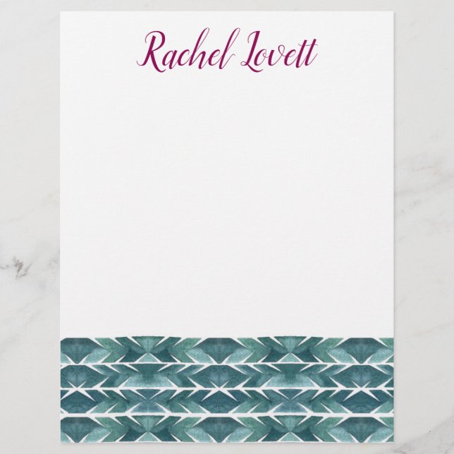 Green Cactus Texture Letterhead Briefhoofd (Voorkant)