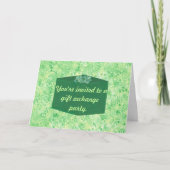 Green Cadeau Kerstmis Exchange Party nodigt uit (Voorkant)