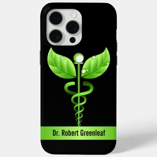 Green Caduceus Alternative Medicine Symbool Case-Mate iPhone Case (Achterkant)