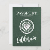 Green California Passport Bewaar de datum Save The Date (Voorkant)