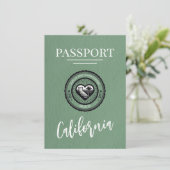 Green California Passport Bewaar de datum Save The Date (Staand voorkant)