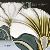 Green Calla Lily Backsplash Repro Art Nouveau Tegeltje