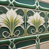 Green Calla Lily Backsplash Repro Art Nouveau Tegeltje