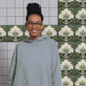 Green Calla Lily Backsplash Repro Art Nouveau Tegeltje