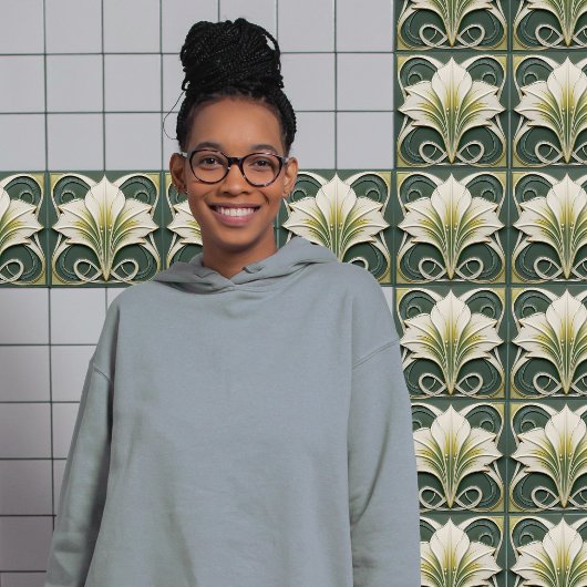 Green Calla Lily Backsplash Repro Art Nouveau Tegeltje