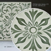 Green Calla Lily Backsplash Repro Art Nouveau Tegeltje